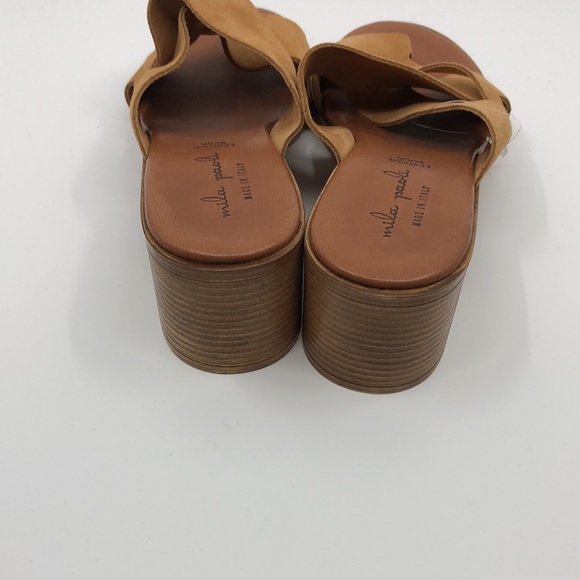 Mila Paoli Woman Suede strap Slip on Block Heel Sandal size 9.5 - Picture 4 of 6